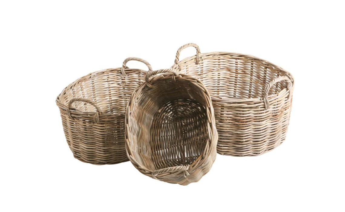 AG-217KG Rieten houtmand ovaal sfeer