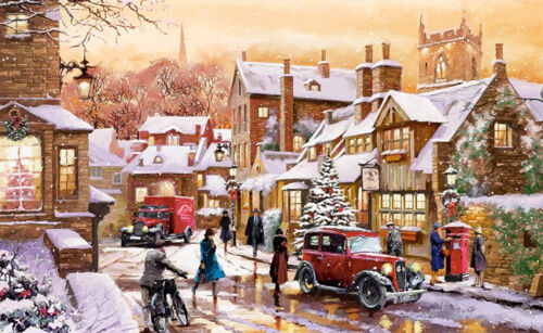 SJ-C-104802-2 Vintage puzzel winterland sfeer