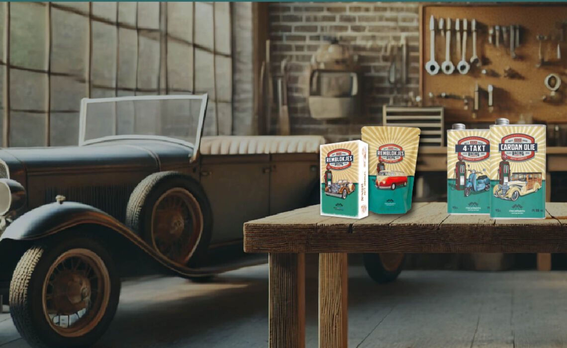 CO-20521 zwarte oldtimer Remblokjes nougat met amandel sfeer