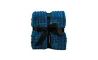 PP-8747 Blauw_ Plaid verpakt met strik blauw