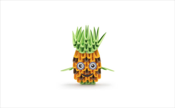KR-AL2826_ 3D Orgami Ananas papier
