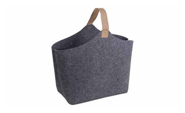 BLL-800626_ Vilten mand met leren handvat donkergrijs