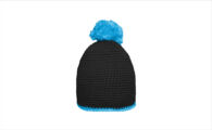BT-MB7964_ Muts met pompon Zwart- Turqoise