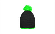 BT-MB7964_ Muts met pompon Zwart- Neon groen