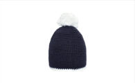 BT-MB7964_ Muts met pompon Donkerblauw-Wit