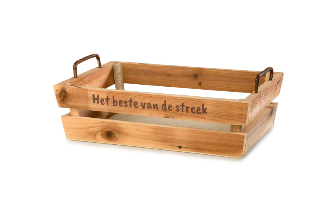 TH-20534_ Houten krat met opschrift