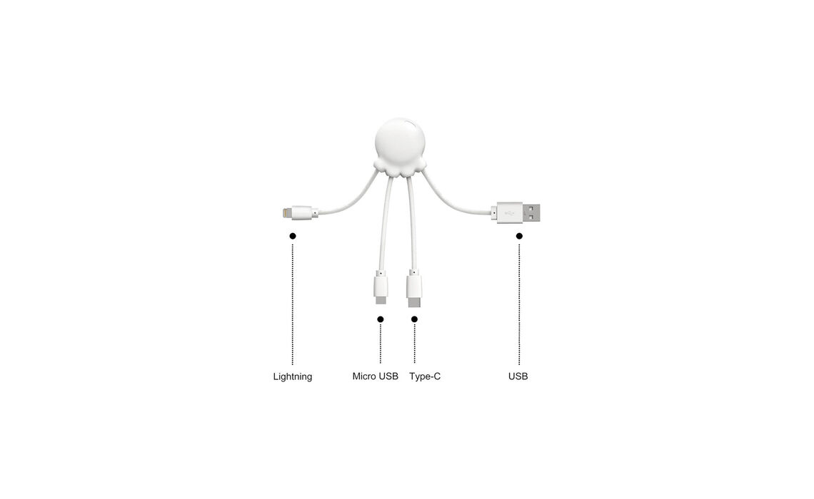 IN-2087-WH wit Oplaadkabel Octopus ECO multifunctioneel voorbeeld 1