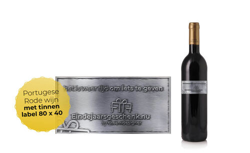 SN-80-40_ Portugese rode wijn met tinnen etiket (80x40)