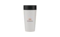 CL-W044.16_ Dubbelwandige herbruikbare koffiebeker Circular & Co wit-zwart