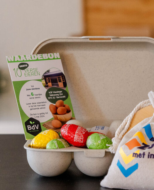 Slider eierdoos met eieren